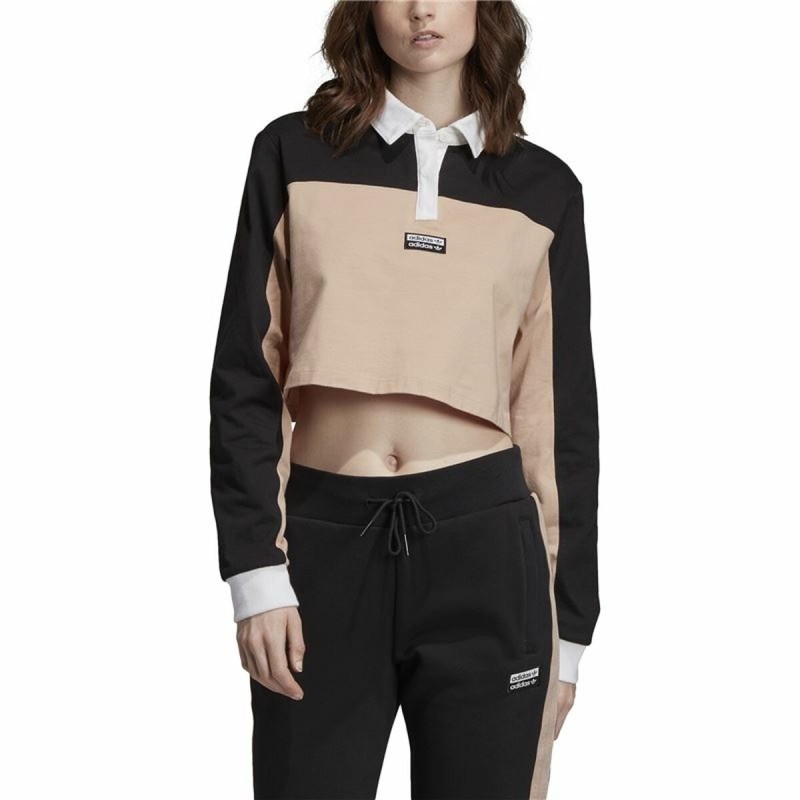 Polo à manches courtes femme Adidas Originals Cropped Femme Noir