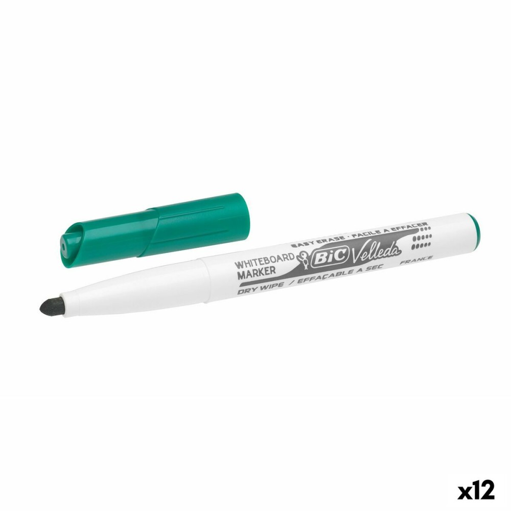 Filzstifte Bic Pocket 1741 Weißes Brett kreisförmig grün (12 Stück)