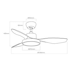 Ceiling Fan with Light EDM 33817 Arctic White 24 W 38 W 2160 Lm