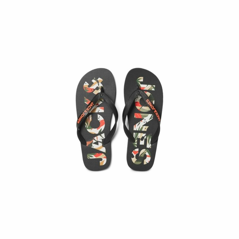 Tongs pour Homme Jack & Jones FWLOGO PALM PRINT 12230642 Noir