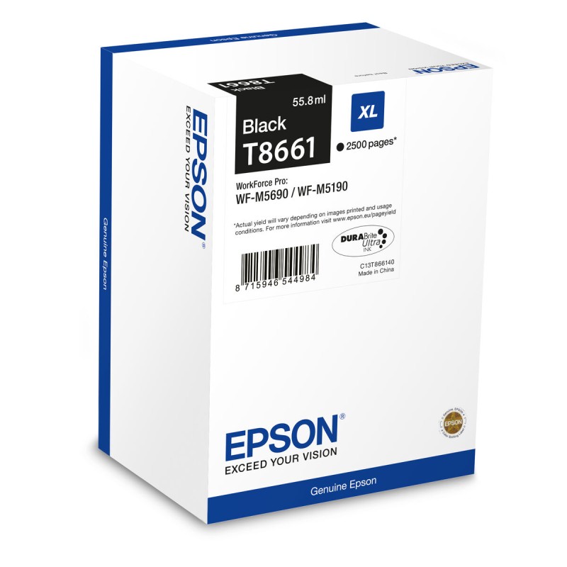 Original Tintenpatrone Epson T8661 Schwarz (1 Stück)