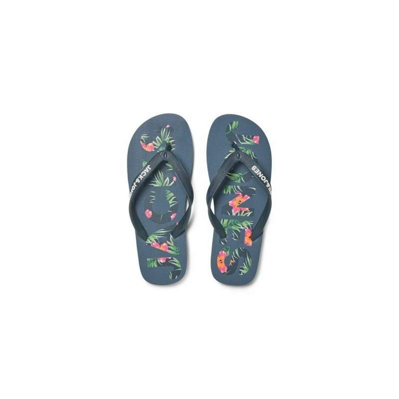 Men's Flip Flops Jack & Jones FWLOGO PALM PRINT 12230642 Navy Blue