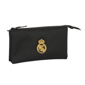 Dreifaches Mehrzweck-Etui Real Madrid C.F. Schwarz 22 x 12 x 3 cm