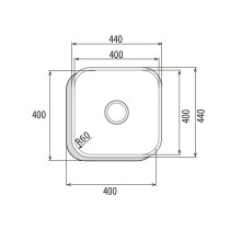 Sink with One Basin Cata CB4040 Steel