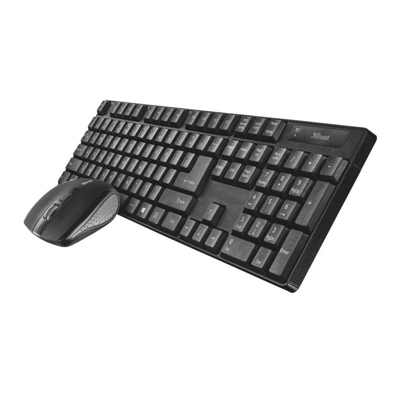 clavier et souris Trust Qoby Noir QWERTY 4 Pièces