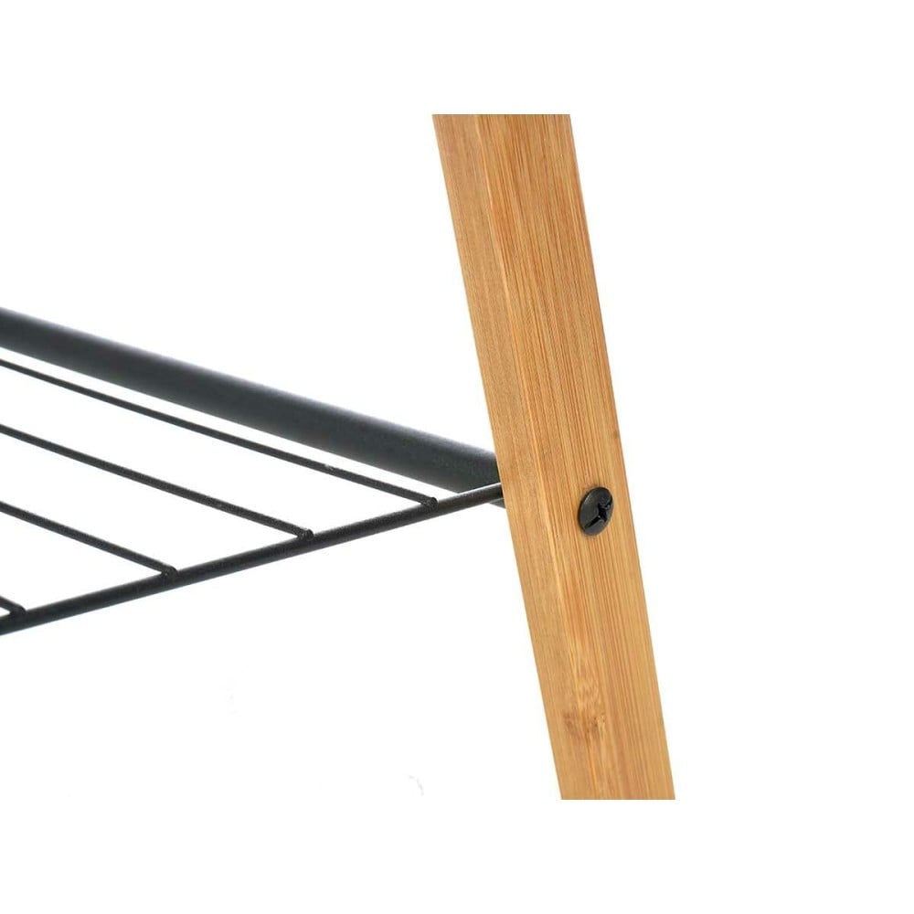 Free-Standing Towel Rack Kipit B7816 Black Metal Bamboo 60 x 90 x 37 cm 4 Units