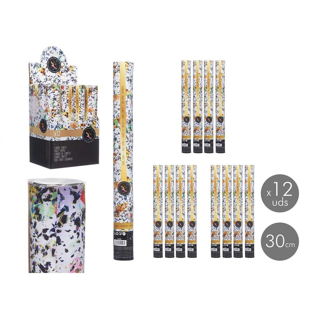 Konfettikanone 9901-30 Bunt Papier Pappe Kunststoff 5 x 28,5 x 5 cm (12 Stück)