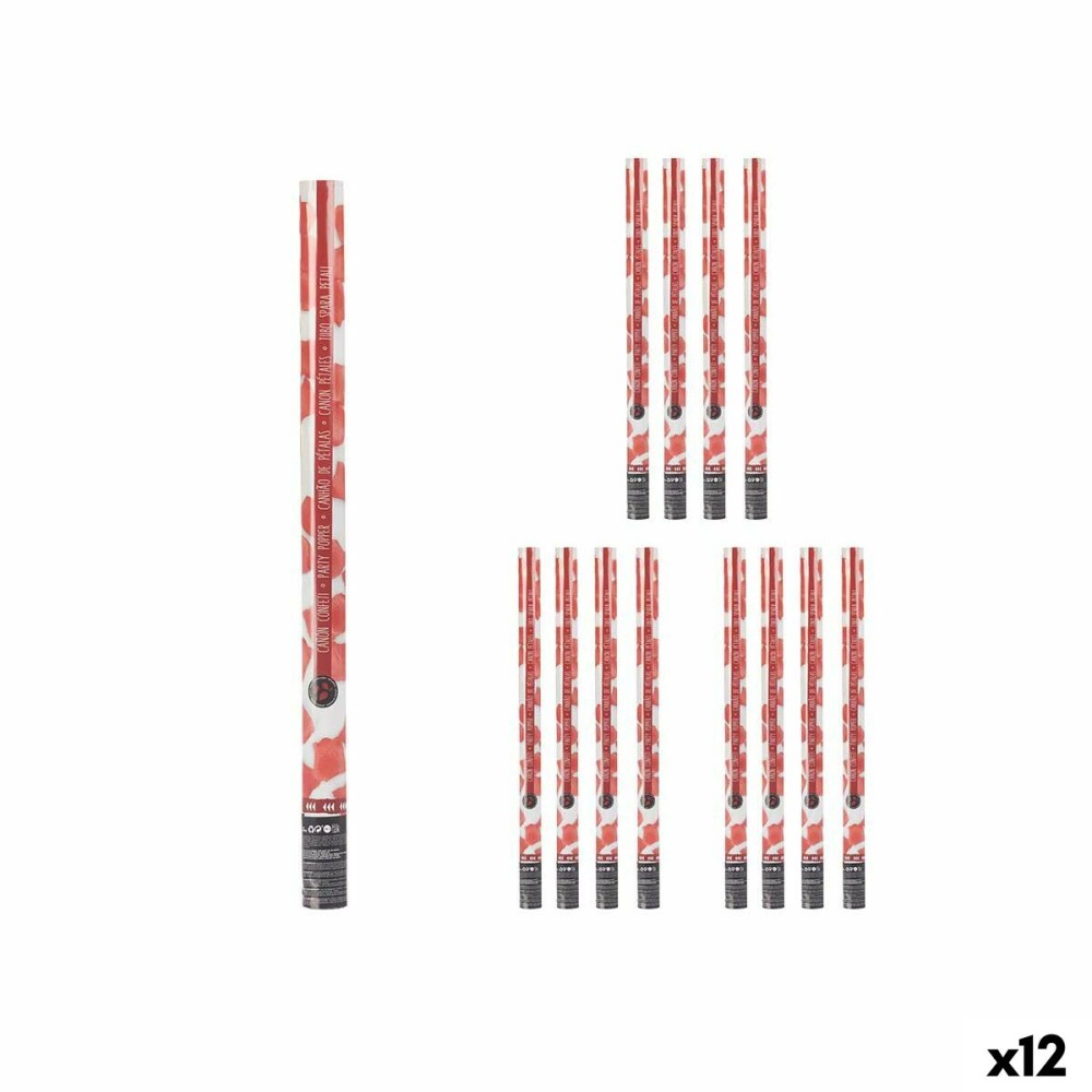 Konfettikanone 9119-80 Rot Papier Pappe Kunststoff 5 x 79 x 5 cm (12 Stück)