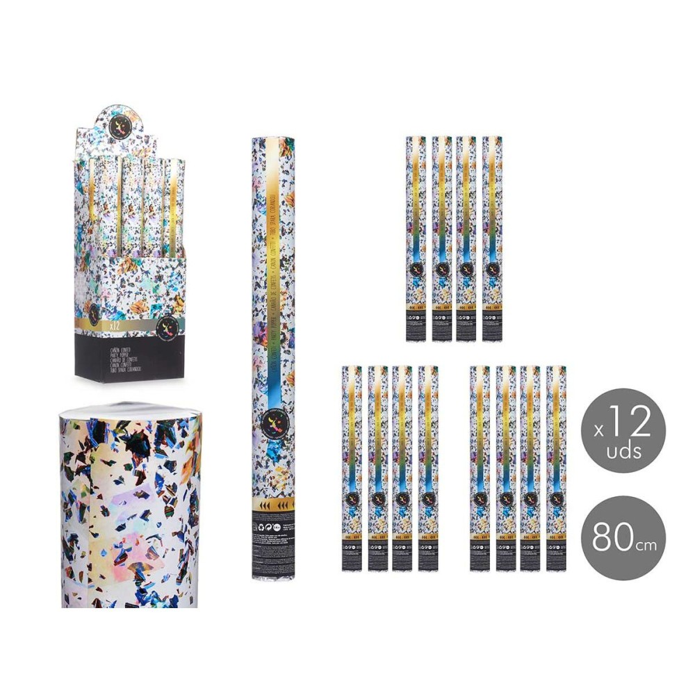 Confetti cannon NAVI-AR-482 Multicolour Paper Cardboard Plastic 5 x 78,5 x 5 cm (12 Units)