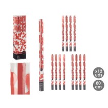 Confetti cannon 9119-80 Red Paper Cardboard Plastic 5 x 79 x 5 cm (12 Units)