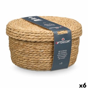 Lot de paniers GiftDecor SY101703 Naturel Fibre naturelle (6 Unités)