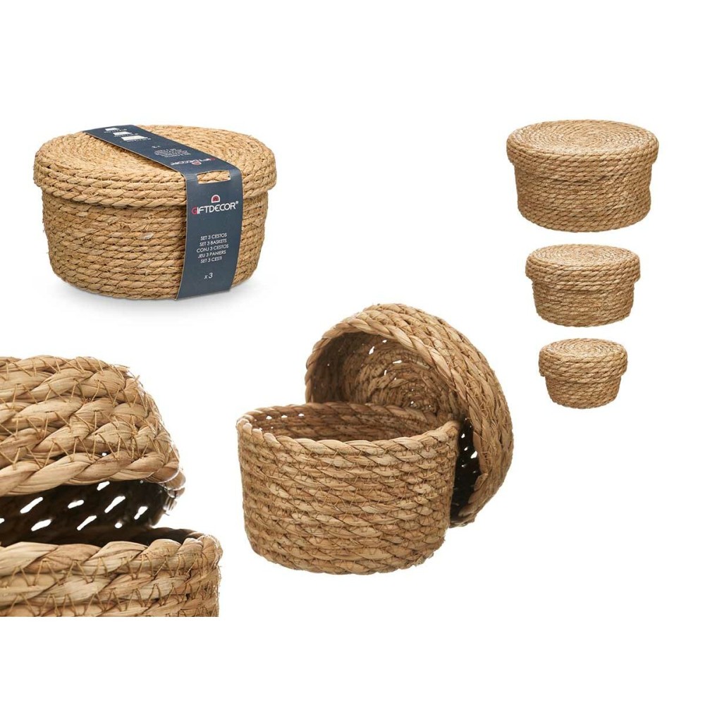 Lot de paniers GiftDecor SY101703 Naturel Fibre naturelle (6 Unités)