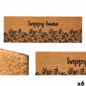 Fußmatte GiftDecor Happy home natürlich PVC Kokosnuss Faser 120 x 1 x 40 cm (6 Stück)