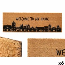 Doormat GiftDecor My home Natural PVC Coconut Fibre 120 x 1 x 40 cm (6 Units)