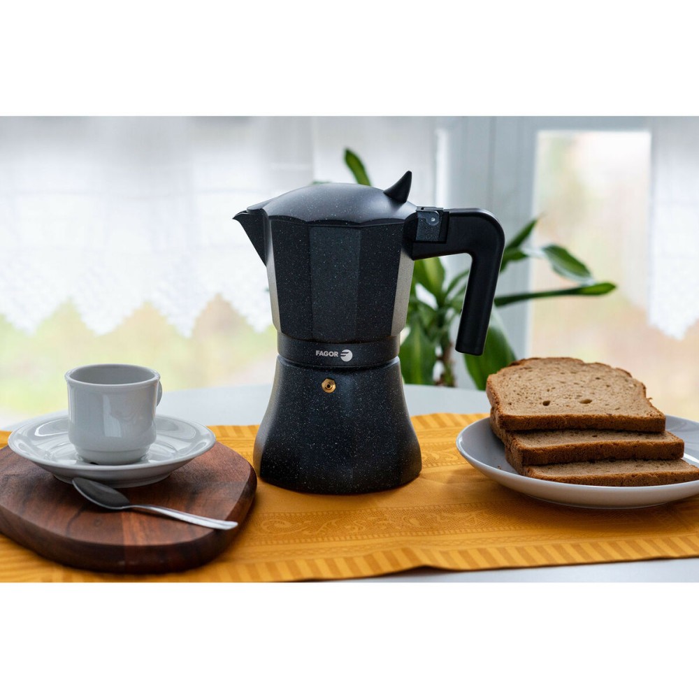 Italian Coffee Pot Fagor Black Aluminium