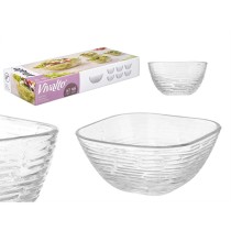 Set of bowls Vivalto TP70165L/BH Transparent Glass 20 x 20 x 8 cm 10,3 x 10,3 x 5,5 cm (4 Units)