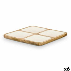Plateau avec Compartiments MALI-991 W Blanc 29,5 x 3 x 29,5 cm (6 Unités)