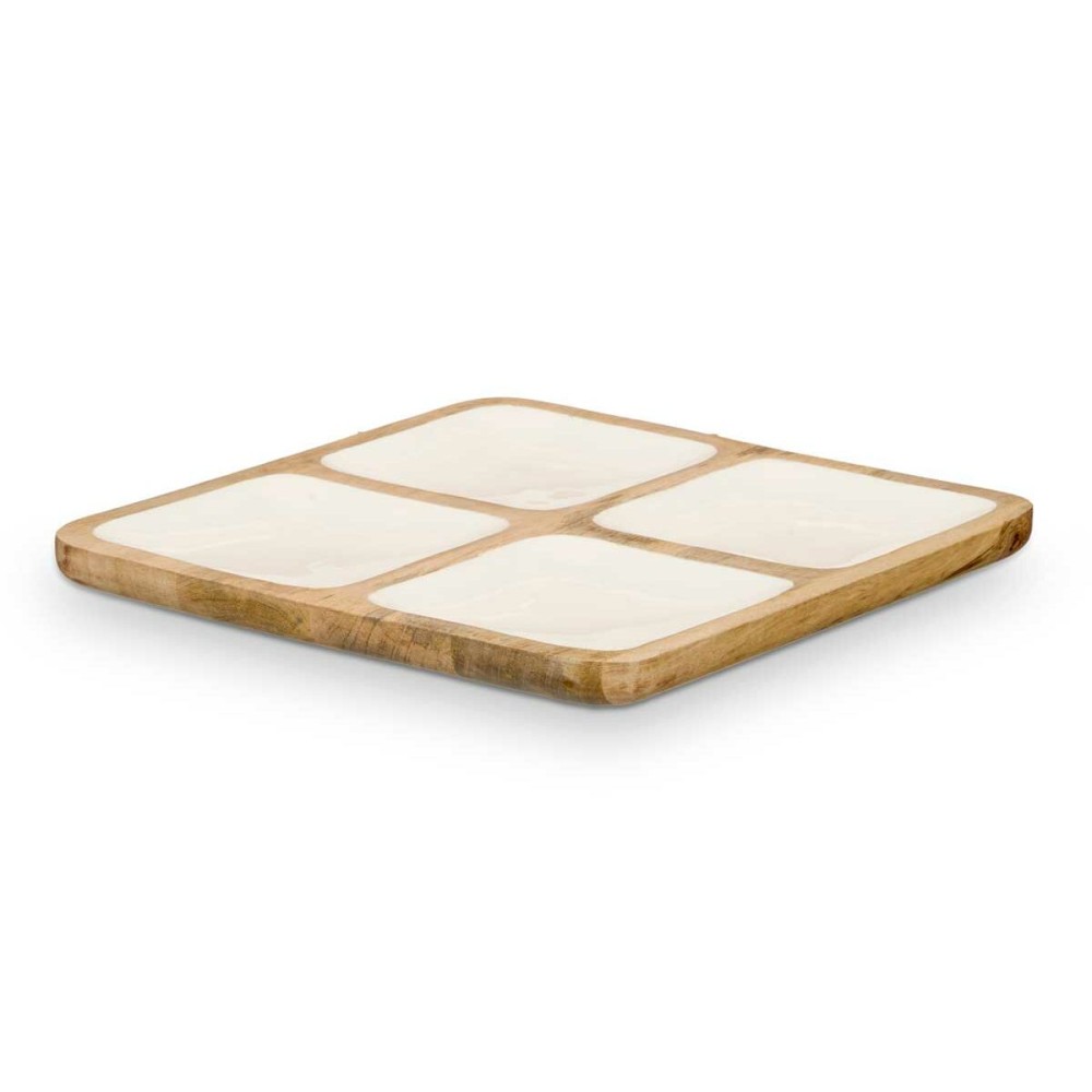 Plateau avec Compartiments MALI-991 W Blanc 29,5 x 3 x 29,5 cm (6 Unités)