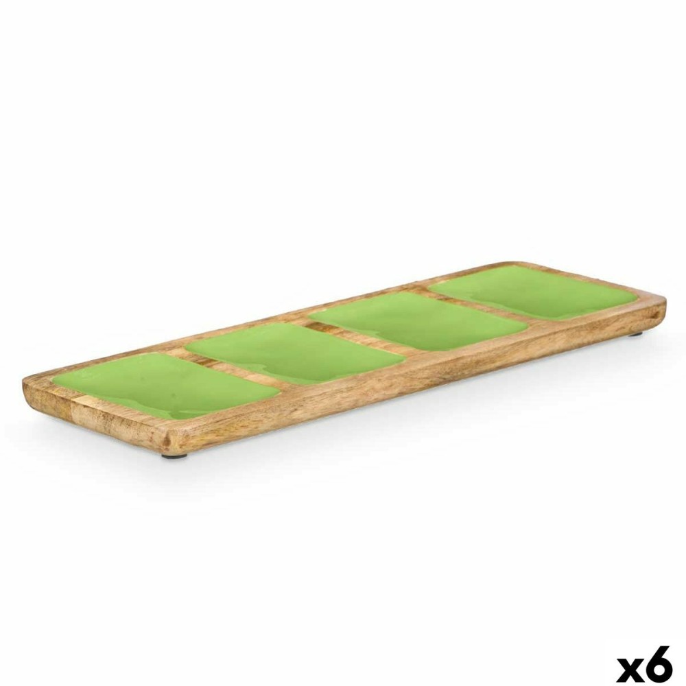 Plateau avec Compartiments MALI-941 G Vert 46 x 3 x 17 cm (6 Unités)