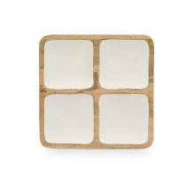 Plateau avec Compartiments MALI-991 W Blanc 29,5 x 3 x 29,5 cm (6 Unités)