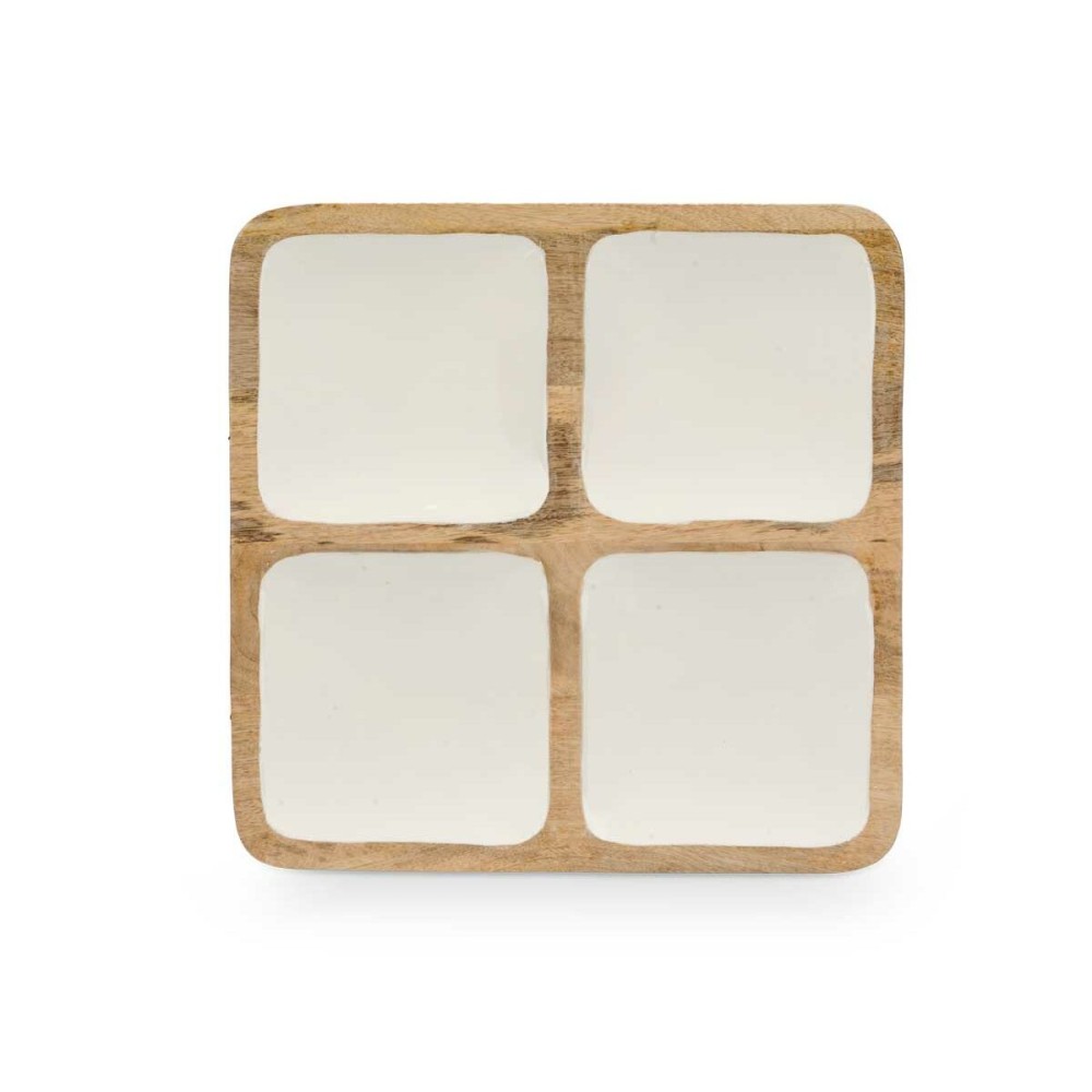 Plateau avec Compartiments MALI-991 W Blanc 29,5 x 3 x 29,5 cm (6 Unités)