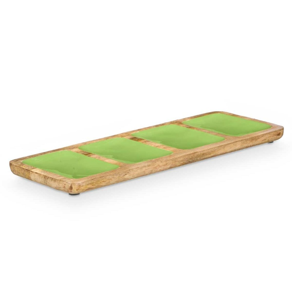 Plateau avec Compartiments MALI-941 G Vert 46 x 3 x 17 cm (6 Unités)