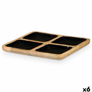 Plateau avec Compartiments MALI-991 B Noir 31 x 3 x 31 cm (6 Unités)