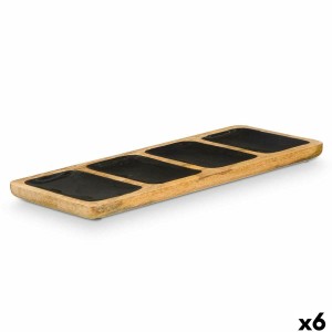 Plateau avec Compartiments MALI-941 B Noir 46 x 3 x 17 cm (6 Unités)