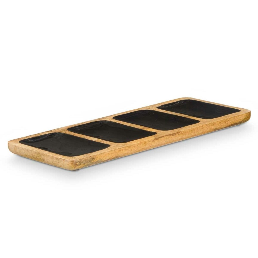 Plateau avec Compartiments MALI-941 B Noir 46 x 3 x 17 cm (6 Unités)