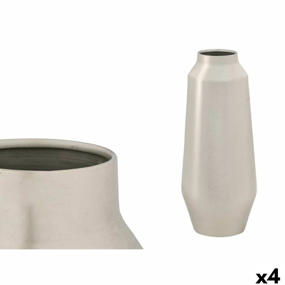 Vase GiftDecor 10216-SS Silberfarben Eisen 18 x 40 x 18 cm (4 Stück)