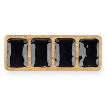 Plateau avec Compartiments MALI-941 B Noir 46 x 3 x 17 cm (6 Unités)