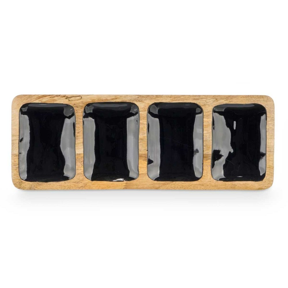 Plateau avec Compartiments MALI-941 B Noir 46 x 3 x 17 cm (6 Unités)