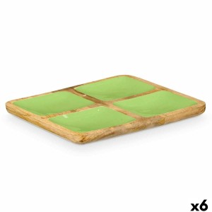 Plateau avec Compartiments MALI-991 G Vert 31 x 3 x 3 cm (6 Unités)