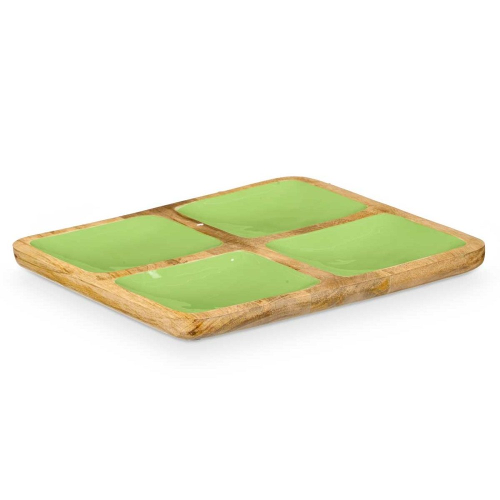 Plateau avec Compartiments MALI-991 G Vert 31 x 3 x 3 cm (6 Unités)