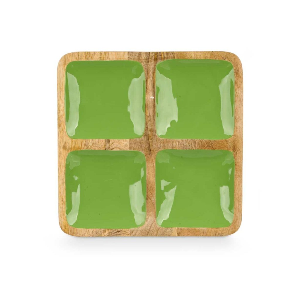 Plateau avec Compartiments MALI-991 G Vert 31 x 3 x 3 cm (6 Unités)