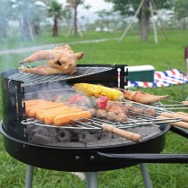 Roues de barbecue au charbon de bois Grill Noir Ø 51 cm