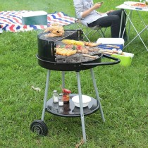 Holzkohlegrill mit Rädern Grill Schwarz Ø 51 cm