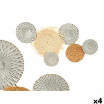 Wanddekoration 23SMB1537 Braun Grau Metall 76,8 x 4,4 x 50,2 cm (4 Stück)