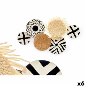Décoration murale 23SMB8404 Blanc Marron Noir Métal 60 x 40 x 5 cm (6 Unités)