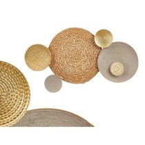 Wall Decoration 23SMB1443 Brown Grey Metal 88,9 x 7 x 50 cm (2 Units)