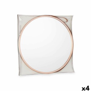 Wall mirror GiftDecor 1268 Brown Bronze 45 x 45 x 3 cm (4 Units)