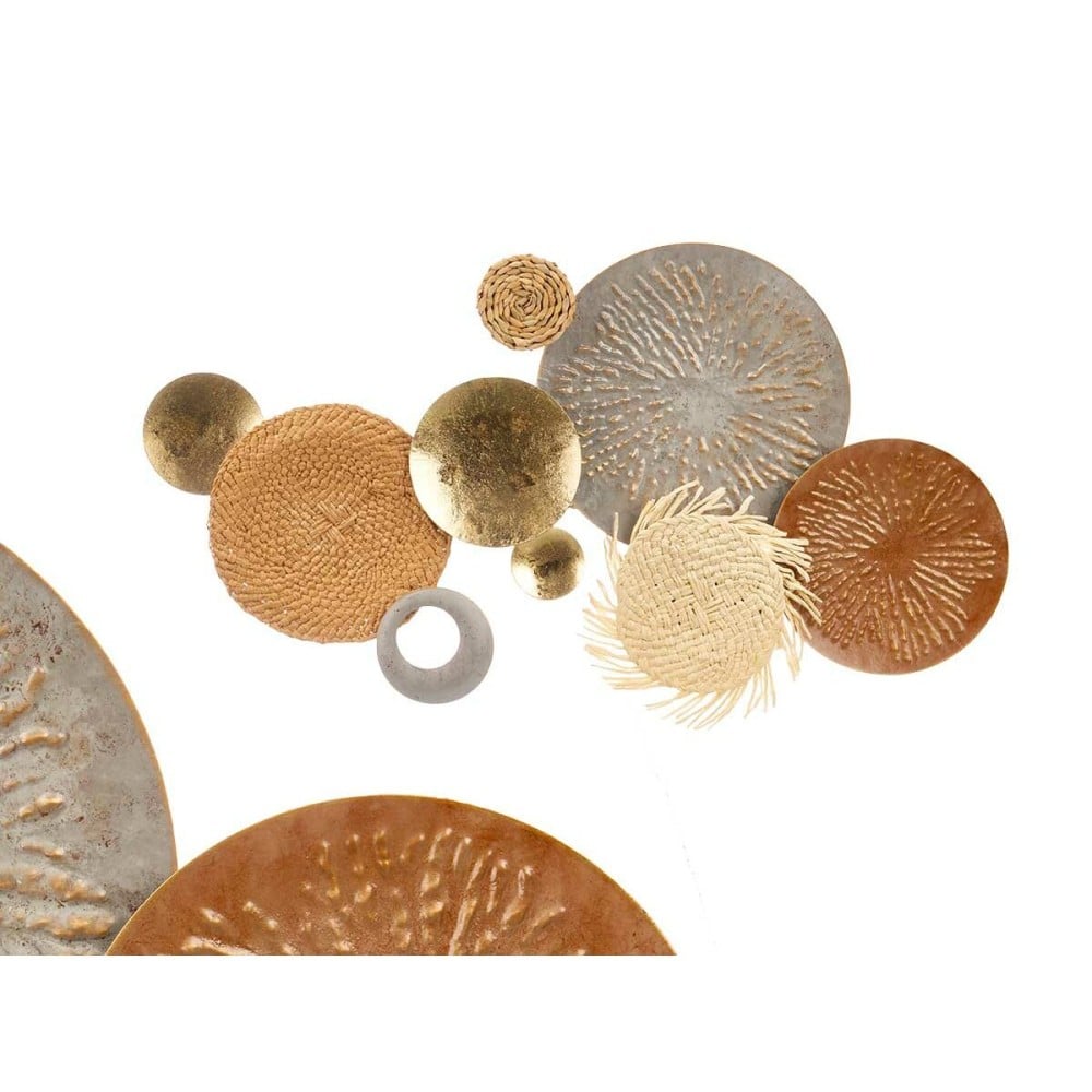 Wall Decoration 23SMA0041 Brown Grey Metal Paper Natural Fibre 90,2 x 5,7 x 47 cm (2 Units)
