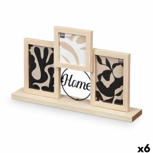 Photo frame GiftDecor 411106 Black Natural Metal MDF Wood (6 Units)