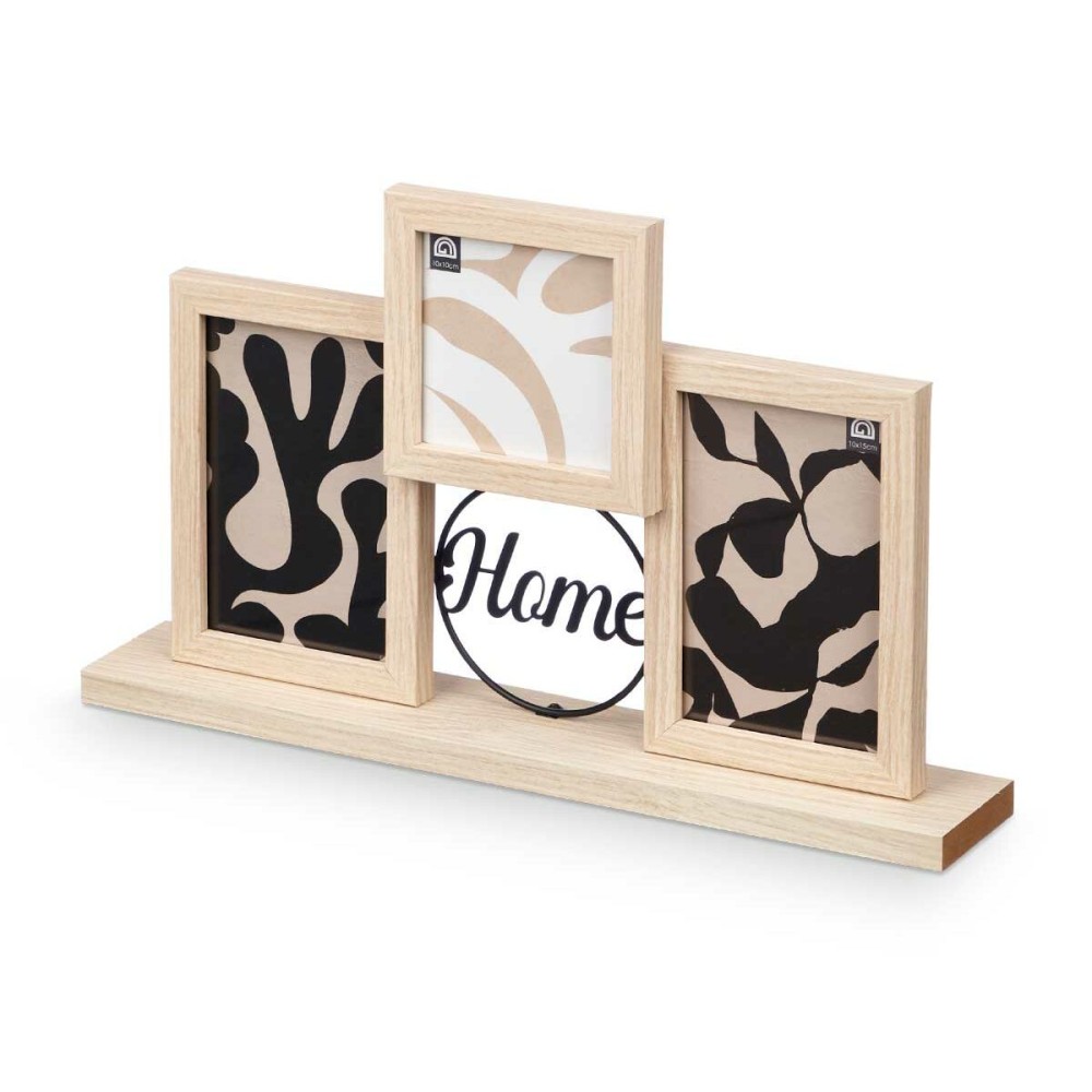 Cadre photo GiftDecor 411106 Noir Naturel Métal Bois MDF (6 Unités)