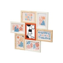 Photo frame 411408H Multicolour Metal MDF Wood (6 Units)
