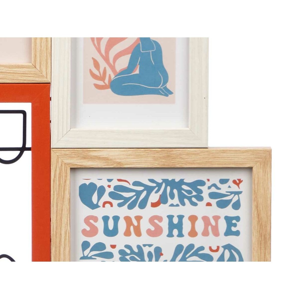 Photo frame 411408H Multicolour Metal MDF Wood (6 Units)