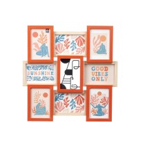 Photo frame 411408B Multicolour Metal MDF Wood (6 Units)