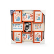 Photo frame 411408B Multicolour Metal MDF Wood (6 Units)