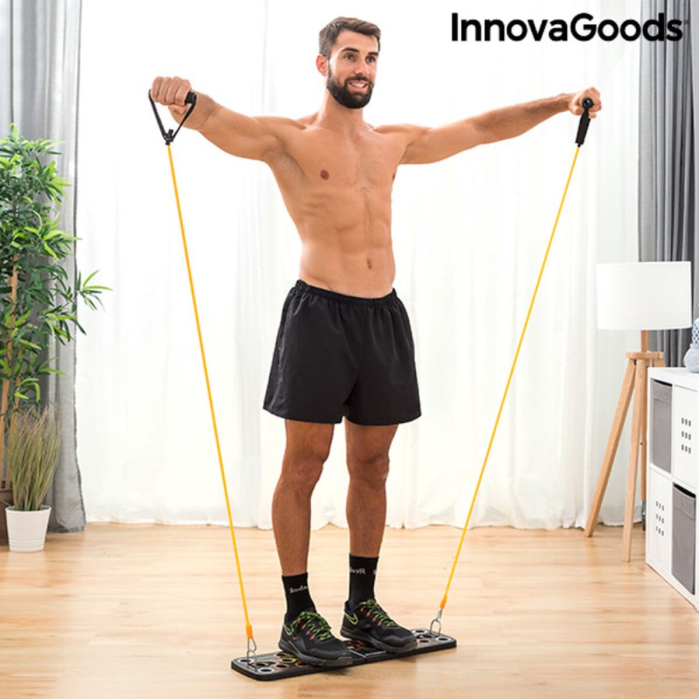 Planche de Pompes Push-Up avec Bandes de Résistance et Guide d'exercices Pulsher InnovaGoods Caoutchouc (Reconditionné A)