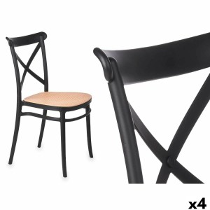 Chair GiftDecor PC-175 Black Beige 4 Units